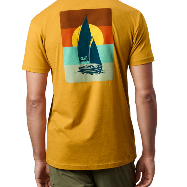 Antique Gold Yeti Sunset Sails Short Sleeve T-Shirt Short Sleeve T-Shirt | DLTZRN-085