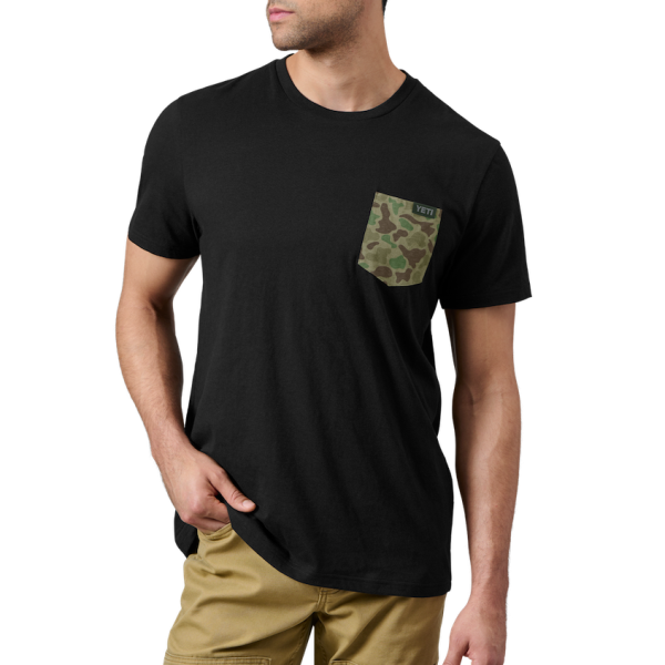 Black Yeti Camo Pocket Short Sleeve T-Shirt Short Sleeve T-Shirt | CXMEFY-815