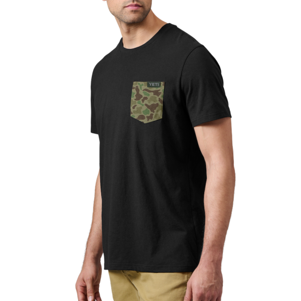 Black Yeti Camo Pocket Short Sleeve T-Shirt Short Sleeve T-Shirt | CXMEFY-815