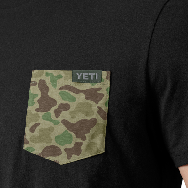 Black Yeti Camo Pocket Short Sleeve T-Shirt Short Sleeve T-Shirt | CXMEFY-815