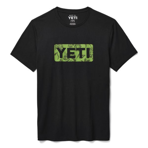 Black Yeti Floral Logo Badge Short Sleeve Tee Short Sleeve T-Shirt | KHWPEN-024