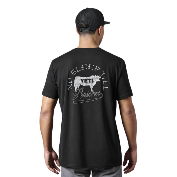 Black Yeti No Sleep Till Brisket Pocket Short Sleeve Tee Short Sleeve T-Shirt | MYNWEO-159