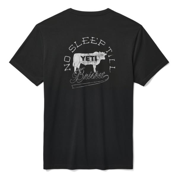 Black Yeti No Sleep Till Brisket Pocket Short Sleeve Tee Short Sleeve T-Shirt | MYNWEO-159