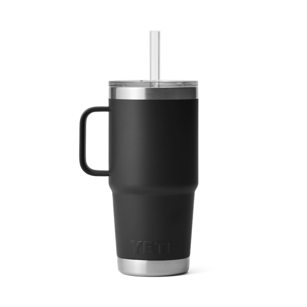 Black Yeti Rambler 25 oz Mug Straw Drinkware | CDJEZF-356