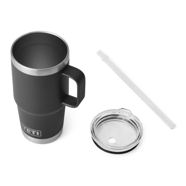 Black Yeti Rambler 25 oz Mug Straw Drinkware | CDJEZF-356