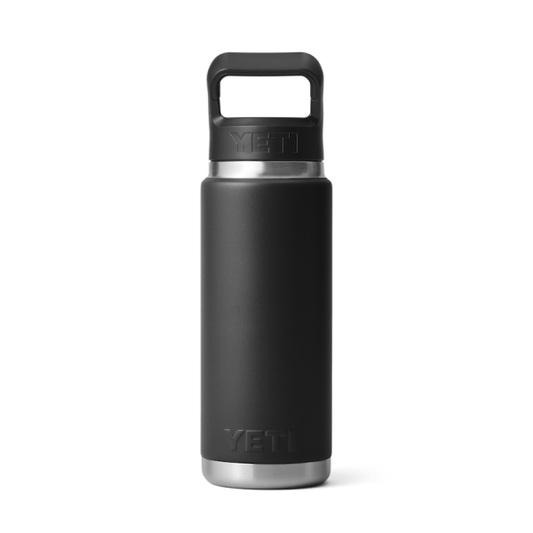 Black Yeti Rambler 26 oz Water Bottle Straw Drinkware | MECPUX-014