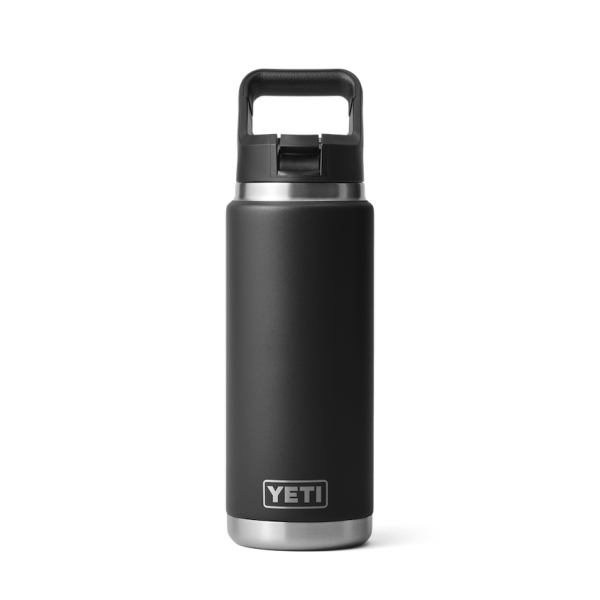 Black Yeti Rambler 26 oz Water Bottle Straw Drinkware | MECPUX-014