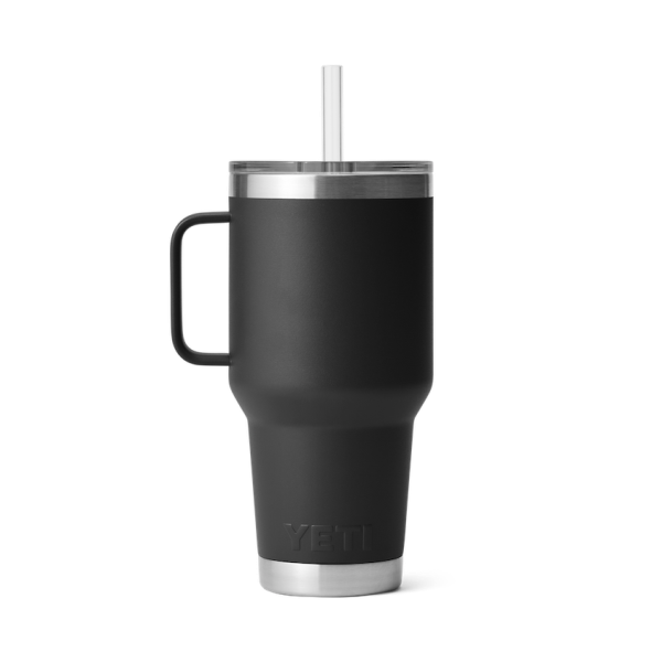 Black Yeti Rambler 35 oz Mug Straw Drinkware | HBJPYA-026