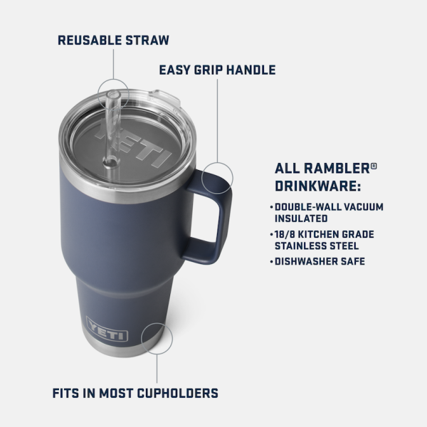 Black Yeti Rambler 35 oz Mug Straw Drinkware | HBJPYA-026