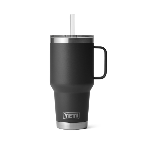 Black Yeti Rambler 35 oz Mug Straw Drinkware | HBJPYA-026