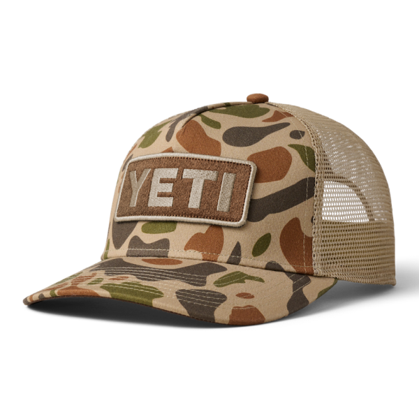 Brown/Camo Yeti Logo Full Camo Trucker Hat Hats | HASEFL-172