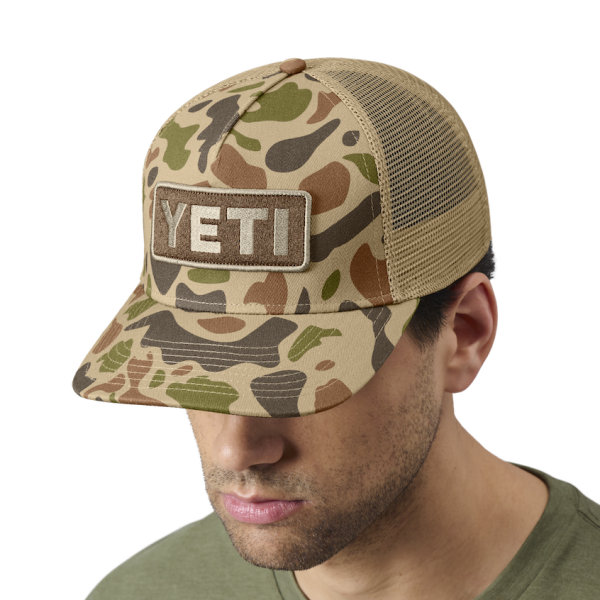 Brown/Camo Yeti Logo Full Camo Trucker Hat Hats | HASEFL-172