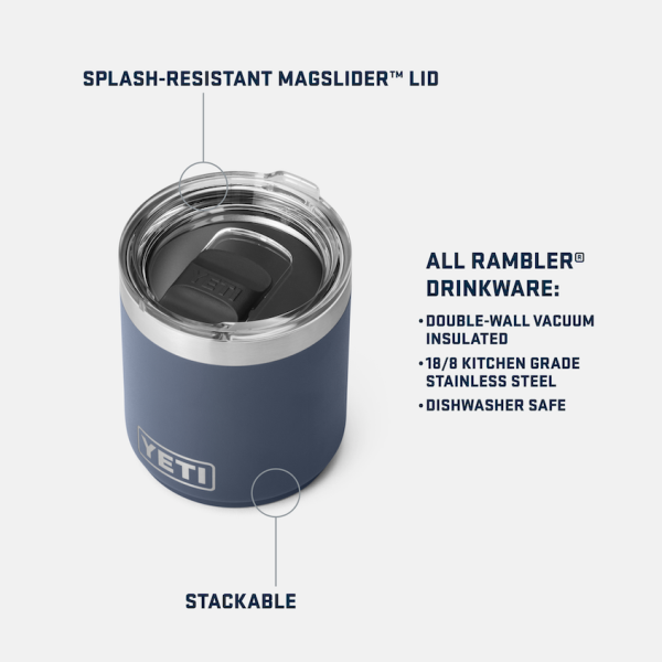 Charcoal Yeti Rambler 10 oz Stackable Lowball Beer & Barware | MUDGHZ-812