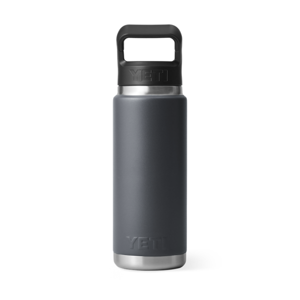 Charcoal Yeti Rambler 26 oz Water Bottle Straw Drinkware | EHFUYT-527