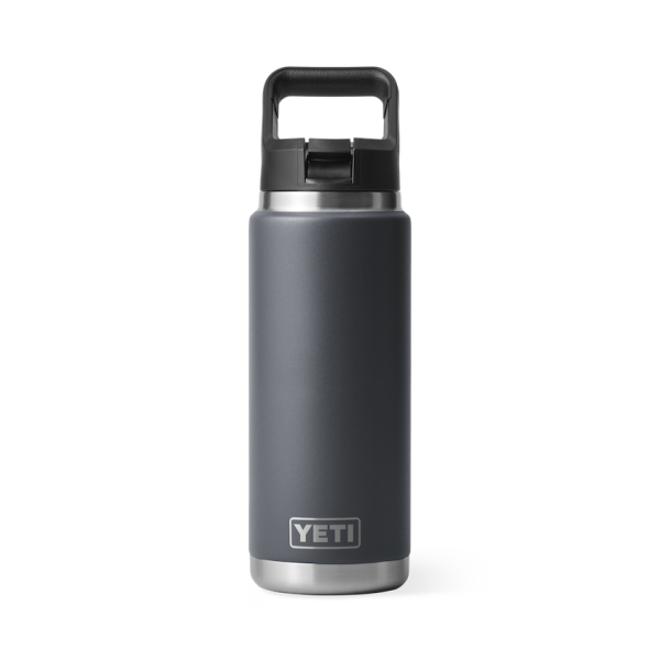 Charcoal Yeti Rambler 26 oz Water Bottle Straw Drinkware | EHFUYT-527