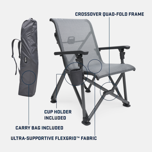 Charcoal Yeti Trailhead Camp Chair Chairs | PKGAZV-536