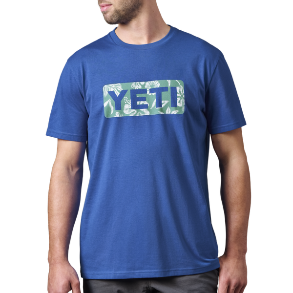 Cobalt Yeti Floral Logo Badge Short Sleeve Tee Short Sleeve T-Shirt | EMAOUR-372