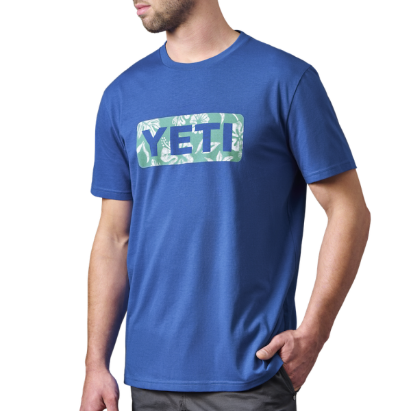 Cobalt Yeti Floral Logo Badge Short Sleeve Tee Short Sleeve T-Shirt | EMAOUR-372