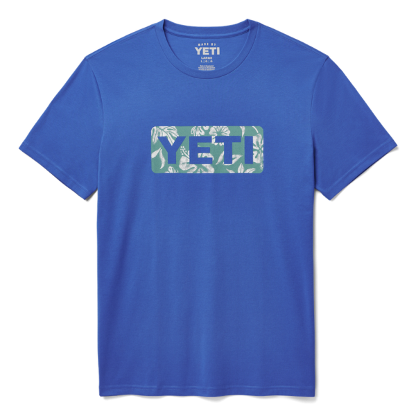 Cobalt Yeti Floral Logo Badge Short Sleeve Tee Short Sleeve T-Shirt | EMAOUR-372