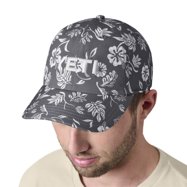 Gray Yeti Floral Print Baseball Cap Hats | UMDLCG-137