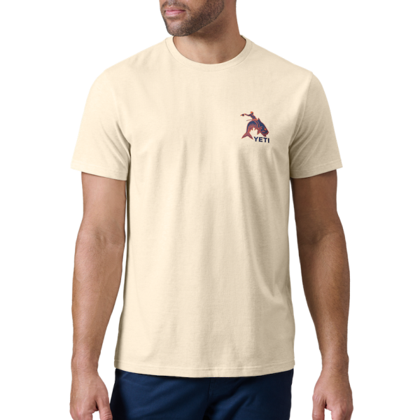 Heather Cream Yeti Tarpon Cowboy Short Sleeve T-Shirt Short Sleeve T-Shirt | MXREAG-469