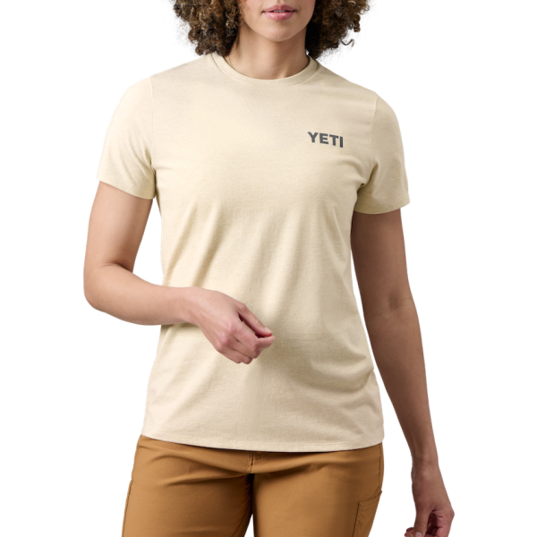 Heather Cream Yeti Women's Mountain Bear Short Sleeve T-Shirt Short Sleeve T-Shirt | FXQJTY-028