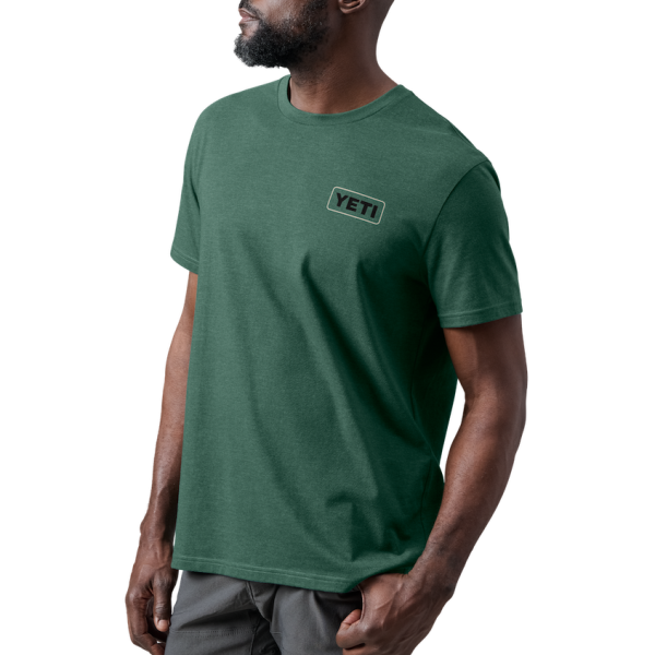 Heather Deep Green Yeti Duck Scene Short Sleeve T-Shirt Short Sleeve T-Shirt | EMUXLR-603