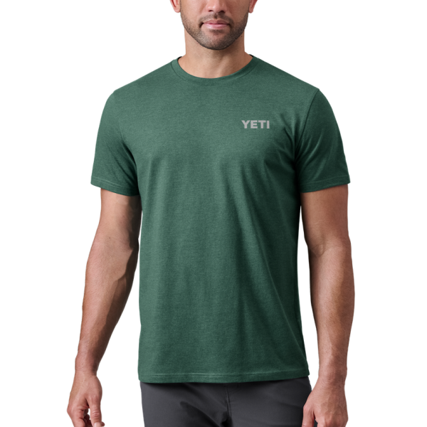 Heather Deep Green Yeti Fishing Bass Short Sleeve T-Shirt Short Sleeve T-Shirt | ZBAJPC-168