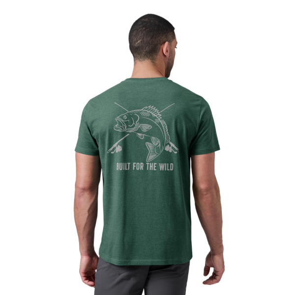 Heather Deep Green Yeti Fishing Bass Short Sleeve T-Shirt Short Sleeve T-Shirt | ZBAJPC-168