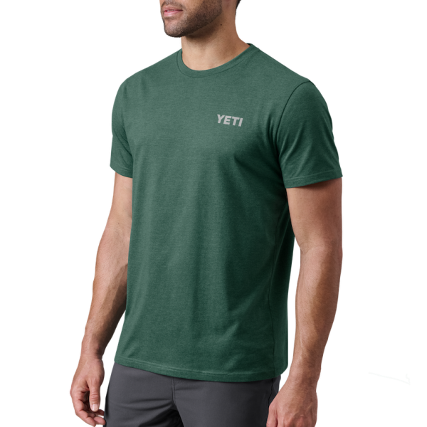 Heather Deep Green Yeti Fishing Bass Short Sleeve T-Shirt Short Sleeve T-Shirt | ZBAJPC-168