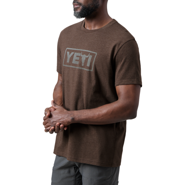 Heather Espresso Yeti Steer Badge Short Sleeve T-Shirt Short Sleeve T-Shirt | CLUDMO-742