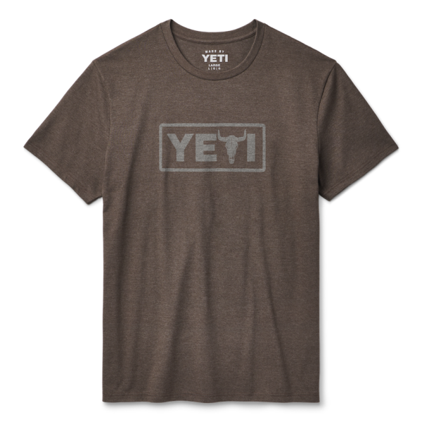 Heather Espresso Yeti Steer Badge Short Sleeve T-Shirt Short Sleeve T-Shirt | CLUDMO-742