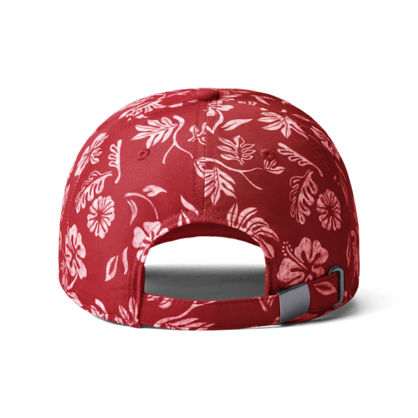 Heather Fire Red Yeti Floral Print Baseball Cap Hats | CJLYQX-657