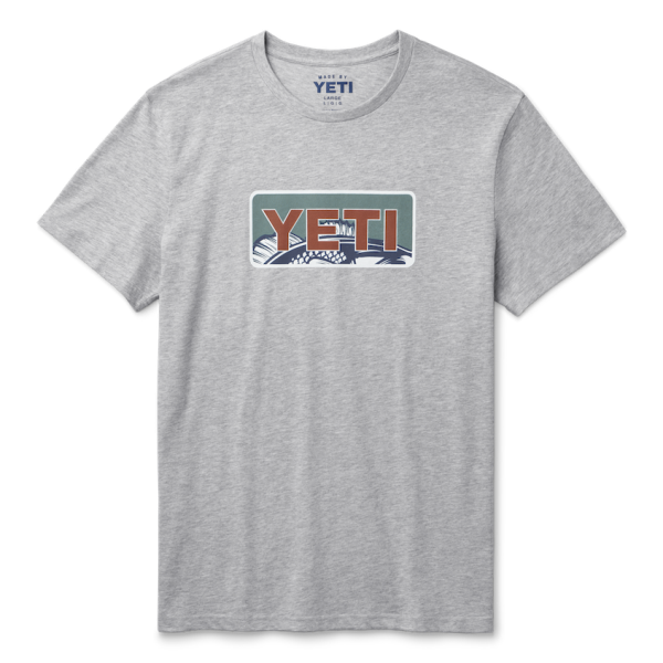 Heather Gray Yeti Bass Badge Short Sleeve T-Shirt Short Sleeve T-Shirt | BHSQEP-194