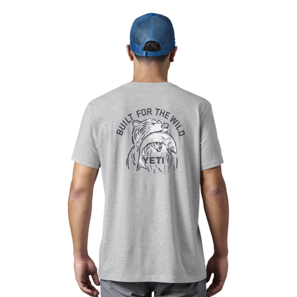 Heather Gray Yeti Built for the Wild Bear Short Sleeve Tee Short Sleeve T-Shirt | PCDVBN-849