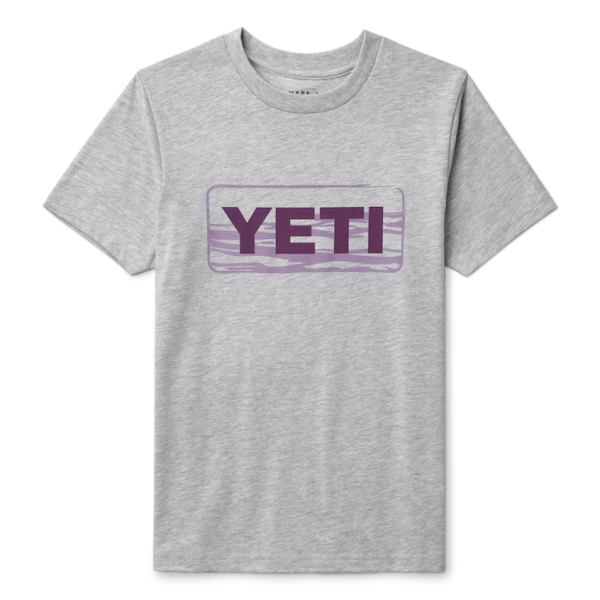 Heather Gray Yeti Kids\' Logo Water Badge Short Sleeve T-Shirt Short Sleeve Tee | ODYKQE-042