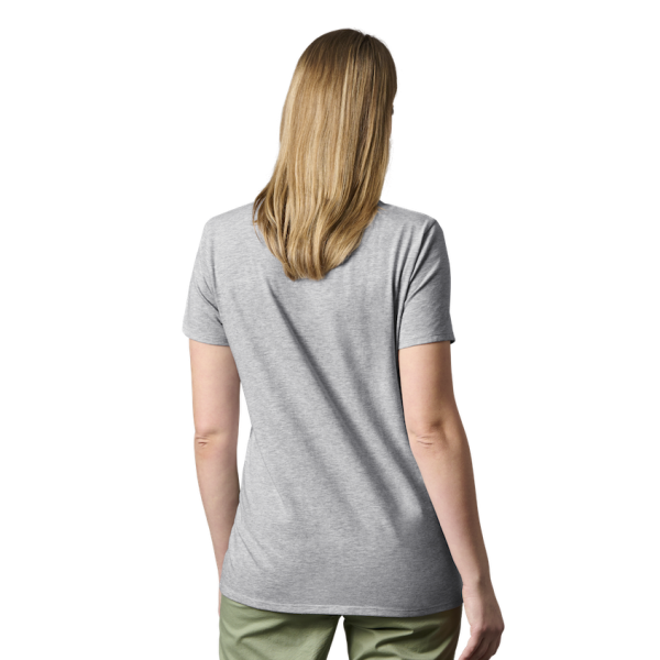 Heather Gray Yeti Women's Floral Logo Badge Short Sleeve Tee Short Sleeve T-Shirt | KWCXJQ-915