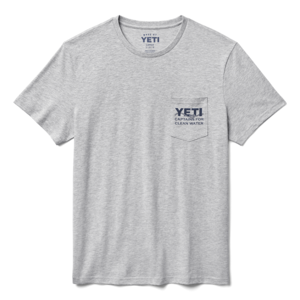 Heather Gray Yeti YETI X Captains for Clean Water Pocket Short Sleeve Tee Short Sleeve T-Shirt | ATNOJB-831