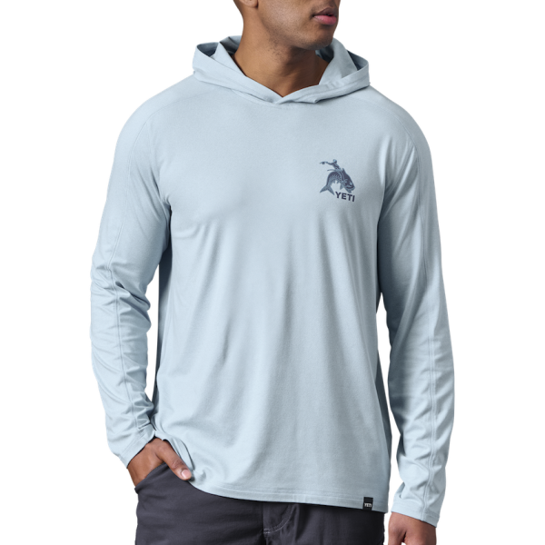 Heather Light Blue Yeti Tarpon Cowboy Long Sleeve Pullover Long Sleeve Pullover | PQLNGF-293