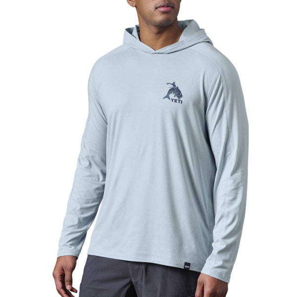 Heather Light Blue Yeti Tarpon Cowboy Long Sleeve Pullover Long Sleeve Pullover | PQLNGF-293