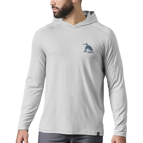 Heather Light Gray Yeti Tarpon Cowboy Long Sleeve Pullover Long Sleeve Pullover | NEVOTZ-196