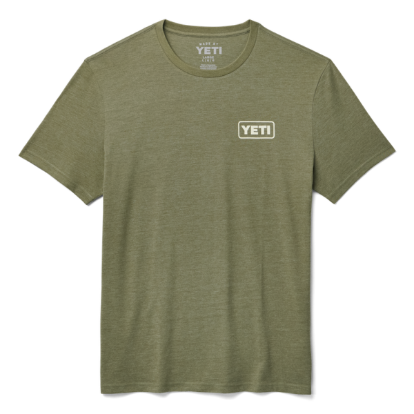 Heather Olive Yeti Built for the Wild Turkey Feather Short Sleeve Tee Short Sleeve T-Shirt | OVSFHI-983