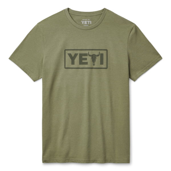 Heather Olive Yeti Steer Badge Short Sleeve T-Shirt Short Sleeve T-Shirt | XAETBI-246