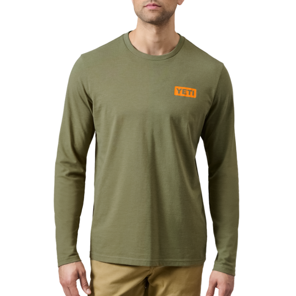 Heather Olive Yeti Sunrise Elk Long Sleeve T-Shirt Long Sleeve T-Shirt | PLZGYJ-387