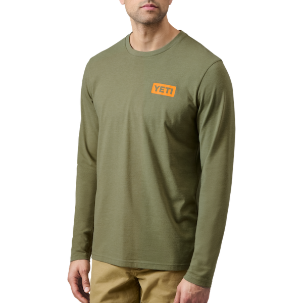 Heather Olive Yeti Sunrise Elk Long Sleeve T-Shirt Long Sleeve T-Shirt | PLZGYJ-387