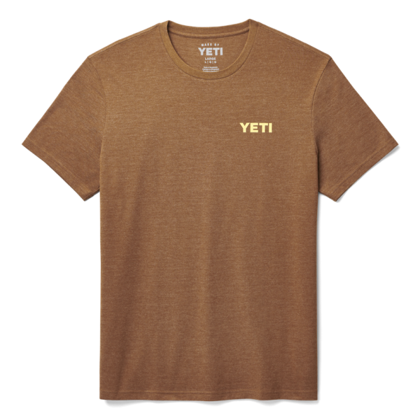 Heather Tobacco Yeti Skiff Blueprint Short Sleeve Tee Short Sleeve T-Shirt | XPLUWF-561