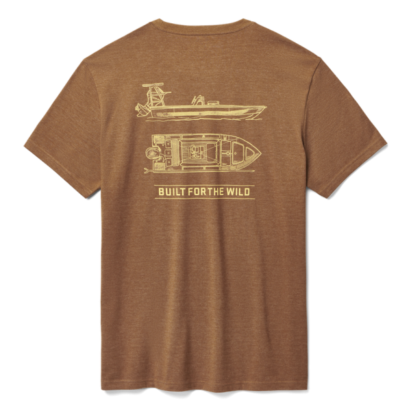 Heather Tobacco Yeti Skiff Blueprint Short Sleeve Tee Short Sleeve T-Shirt | XPLUWF-561