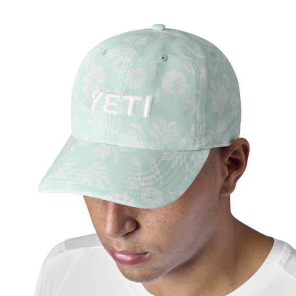 Ice Blue Yeti Floral Print Baseball Cap Hats | FBOZSU-520