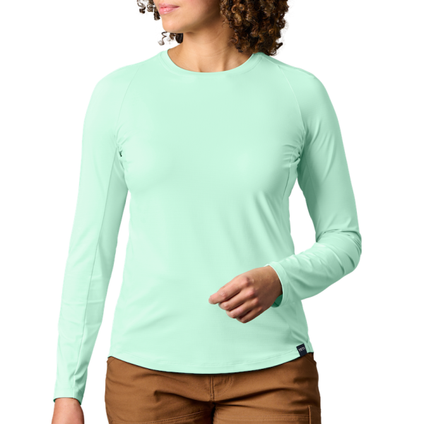 Ice Blue Yeti Women's Crew Neck Long Sleeve Sunshirt Sunshirts | GJMVZS-534