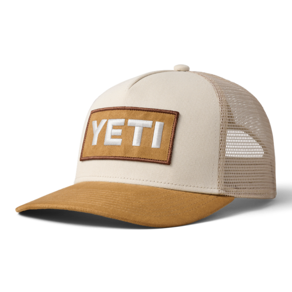 Khaki/Tan Yeti Logo FX Suede Brim Trucker Hat Hats | BJCDZY-365